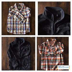 Fleece Jacket and checkered shirts